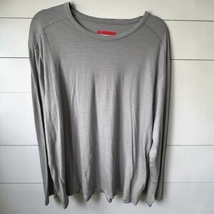 Karbon 100% Merino Wool Base Layer Shirt Gray Lightweight Long Sleeve XXL